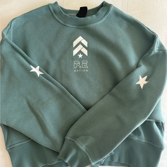 P.E Nation Teal Crewneck with White Logo - Picture 2 of 2